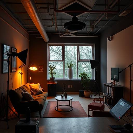 Billede af interiøret i Stjerne Interview Studios' hovedstudie